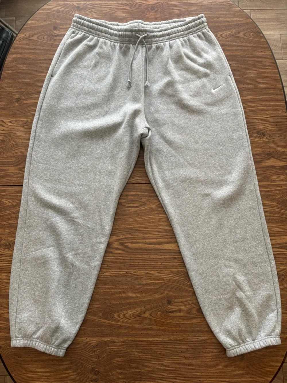 NWT Nike Light Gray High Rise Oversized Fit Fleece Jogger Sweatpants Size XL